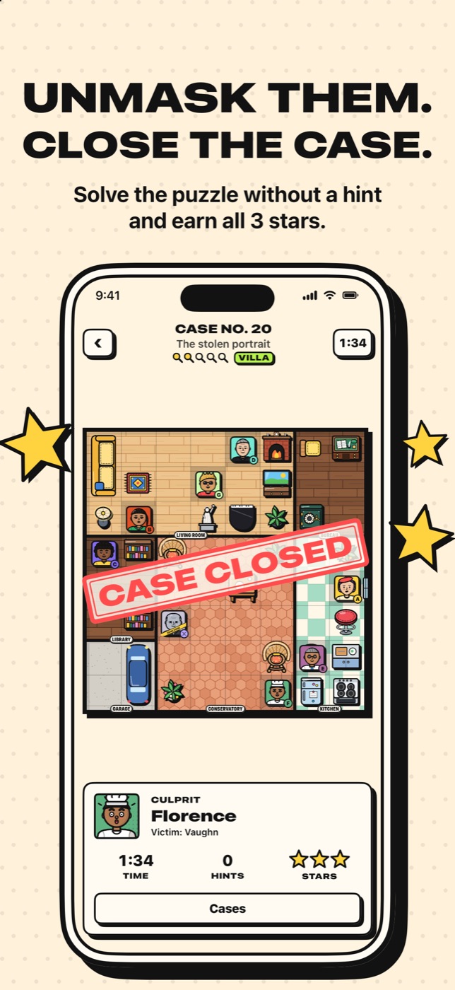 Case Closed — unmask the culprit, close the case