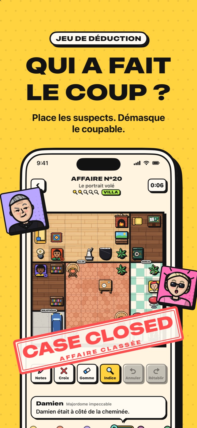 Case Closed — qui a fait le coup ? Place les suspects, démasque le coupable