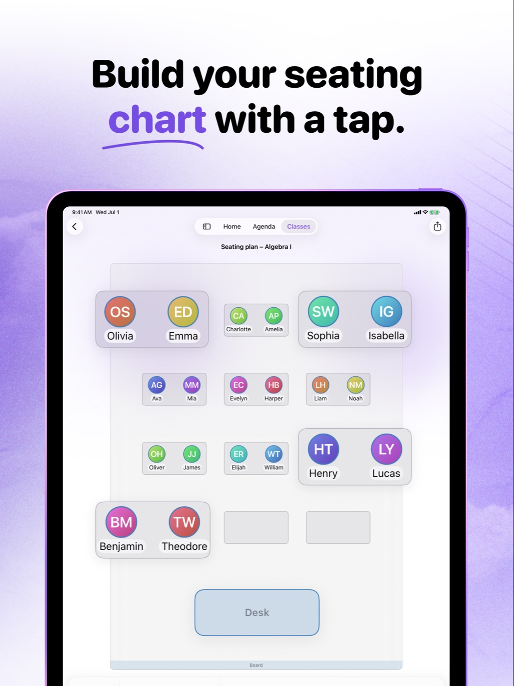 TeachBook β seating chart created in one gesture