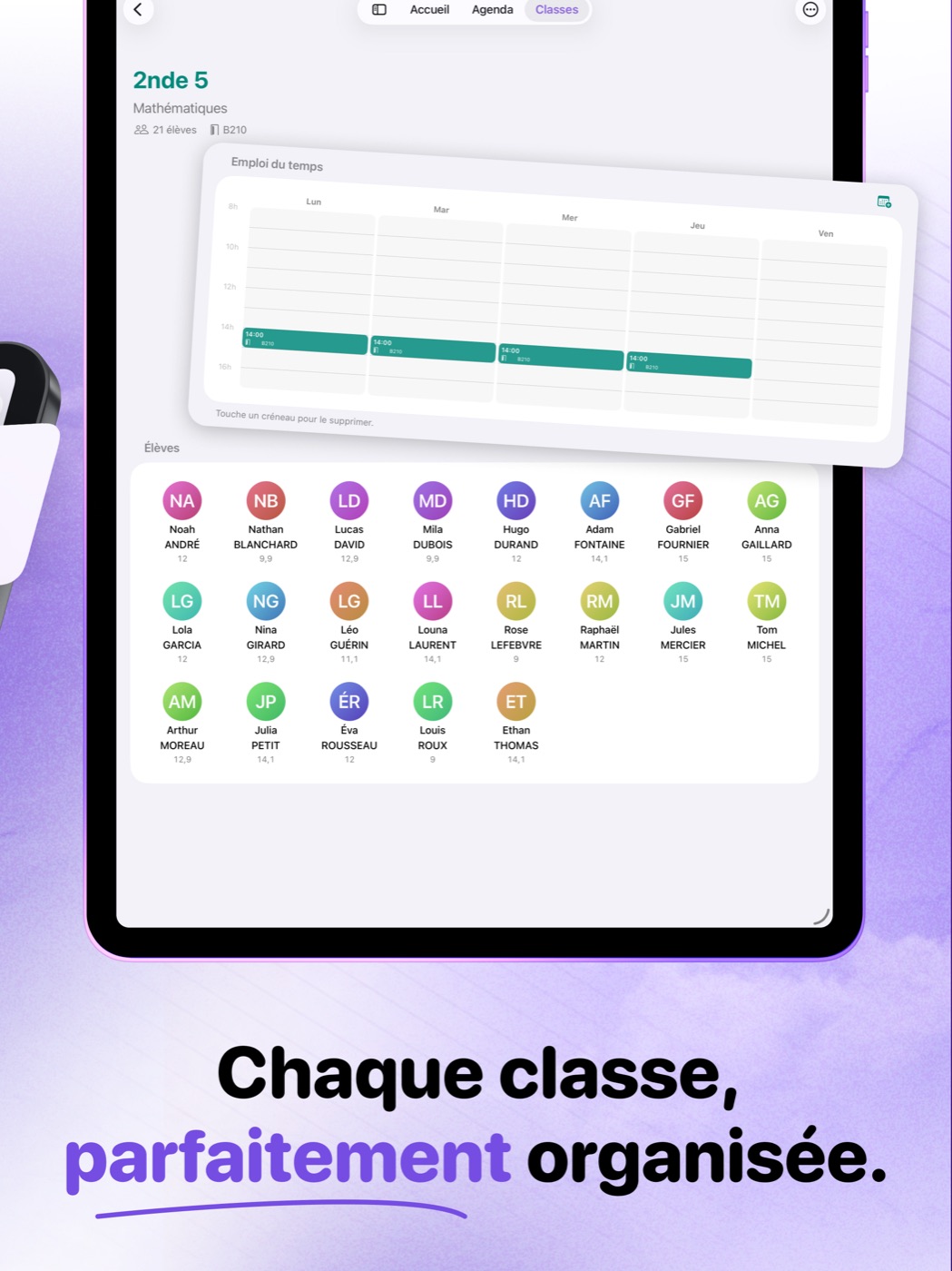TeachBook — emploi du temps et trombinoscope de la classe